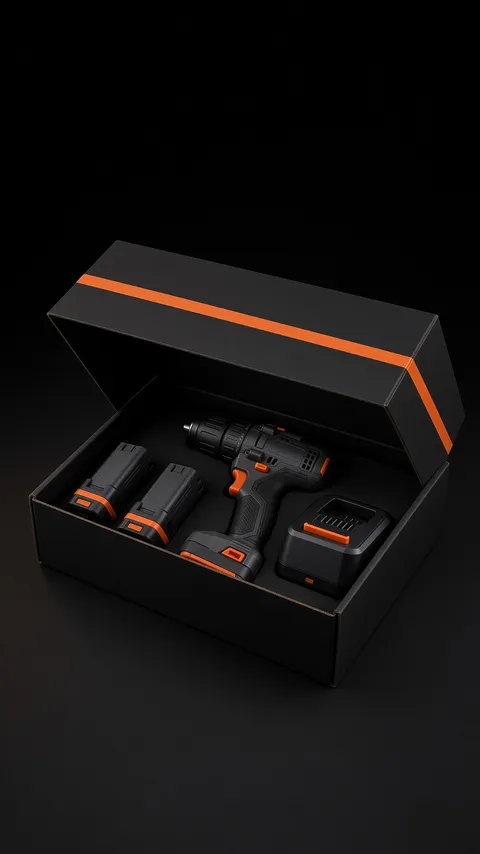 The drill kit packed in a shipping box, ready to go